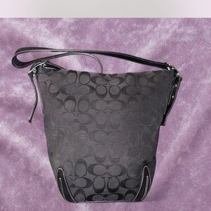 Coach Black Signature Jacquard Shoulder Bag